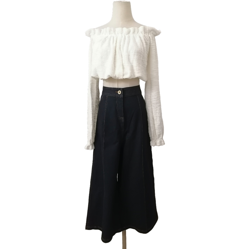 🐒 27"W, dark blue high waist extra wide-leg jeans